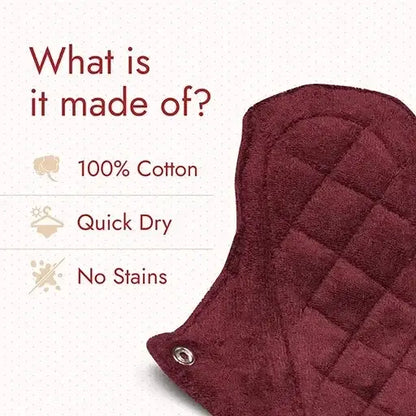 Revaa Ultra-Absorbent Reusable Sanitary Pad - Maroon - Pack of 4