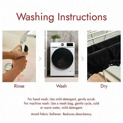 Revaa Ultra-Absorbent Reusable Sanitary Pad - Maroon - Pack of 4