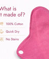 Revaa Ultra-Absorbent Reusable Sanitary Pad - Pack of 4 - Pink