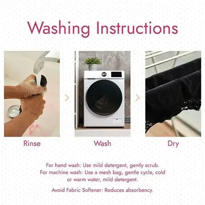 Revaa Ultra-Absorbent Reusable Sanitary Pad - Pink - Pack of 4