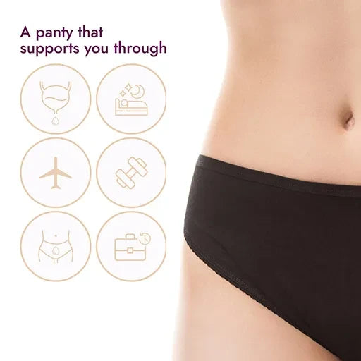 Revaa Comfort Fit Washable Period Panty - Black