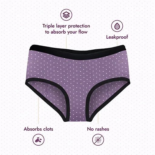 Revaa Comfort Fit Washable Period Panty - Pink Dot