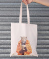 Stylish Lioness Sipping Coffee Tote Handbag