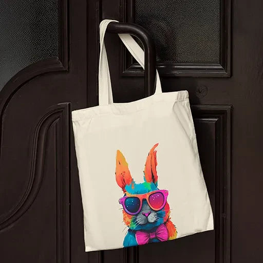 Eco-Friendly Rabbit Print Tote Bag