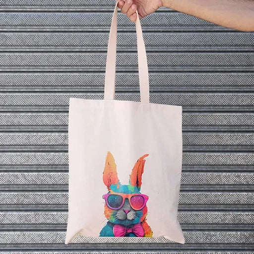 Eco-Friendly Rabbit Print Tote Bag